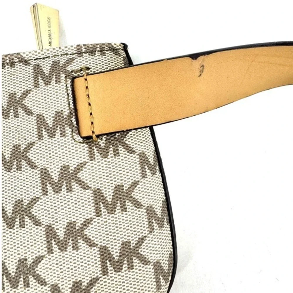 Michael Kors Signature Logo Belt Bag Brown Beige Waist Pack‎ Fanny Pack
